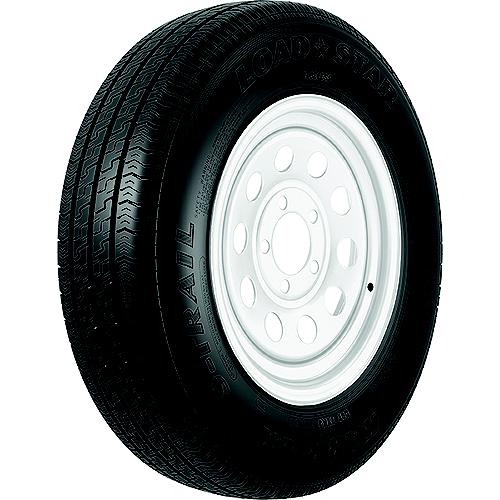 Loadstar Bias Tire and Wheel (Rim) Assembly KR25 ST145/R-12 5-Hole 8 Ply, White, Modular