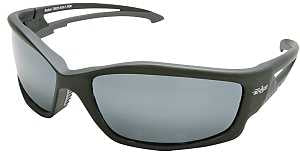 Edge TSK21-G15-7 Polarized Safety Glasses, Silver Lens, Matte Black Frame, Unisex, Polycarbonate Lens, Full Frame