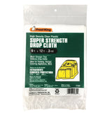 Frost King P300 Drop Cloth, 12 ft L, 9 ft W, 0.3 mil Thick, Plastic, Clear