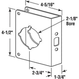 Prime-Line U 9558 Lock and Door Reinforcer, 2-3/4 in Backset, 1-3/4 in Thick Door, Brass, Brass, 4-1/2 in H, 4-5/16 in W