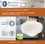 Boston Harbor Schoolhouse Light Kit, Opal Glass, Polished Brass, Polished Brass
