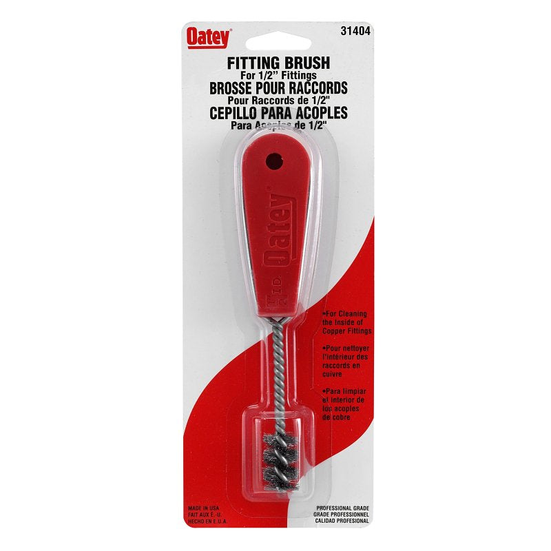 Oatey 31404 Fitting Brush, 1/2 in W Brush, 2 in L Brush, HCS Bristle, Plastic Handle