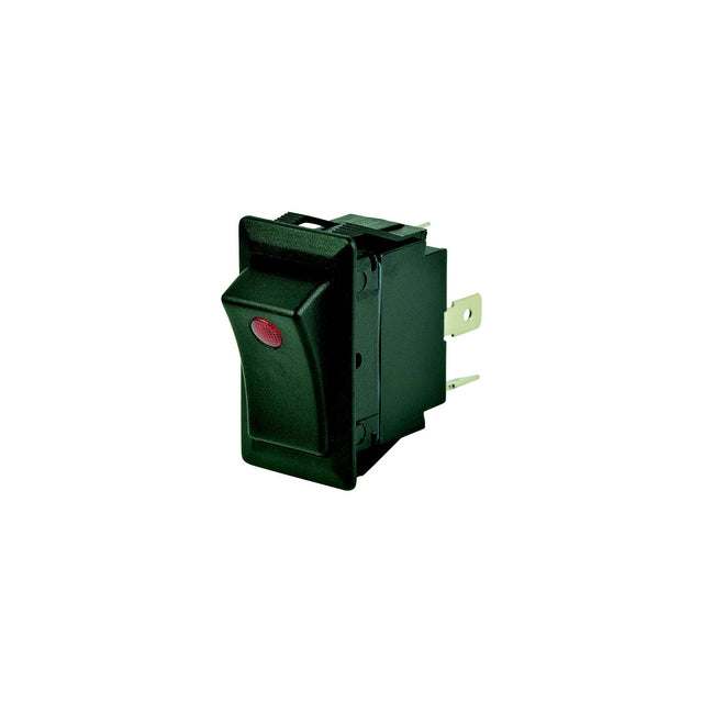 BEP 1001714 Rocker Switch, Off-On, SPST, 1/4" Blade Terminals, Illuminated Red