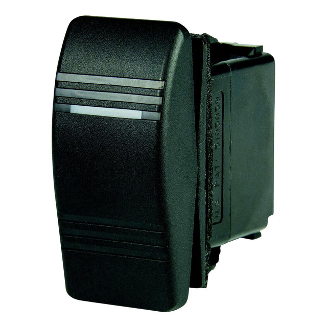 BEP 1001807 Weather Resistant Contura Rocker Switch, On-Off-(On), DPDT, 1/4" Blade Terminals, Illuminated Amber