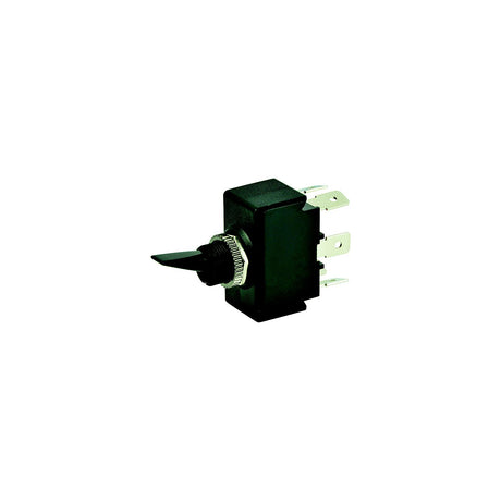 BEP 1001905 Plastic Handle Toggle Switch, On-Off-On, DPDT, 1/4" Blade Terminals