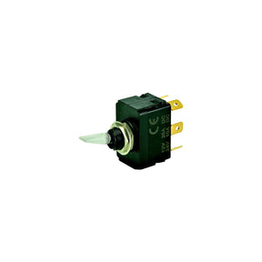 BEP 1001907 Illuminated Toggle Switch, On-Off-On, SPDT, 1/4" Blade Terminals, Illuminated Red