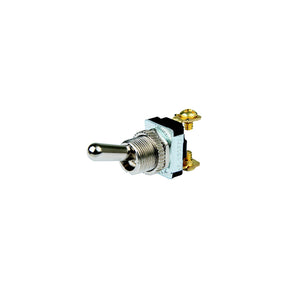 BEP 1002021 Chrome Plated Toggle Switch, Off-On, SPST, #6-32 Screw Terminals