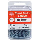 HILLMAN No. 6 X 3/4 in. L Phillips Pan Head Sheet Metal Screws 100 pk, Pack of 5