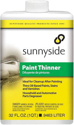 Sunnyside 30432 Paint Thinner, Liquid, Petroleum, Solvent, Clear, 1 qt Can