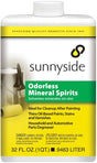 Sunnyside 30332 Mineral Spirit Thinner, Liquid, Mild Petroleum, Solvent, Clear, 1 qt