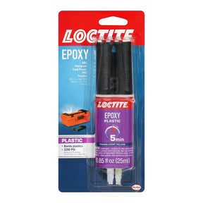 Loctite 1360788 2-Part Epoxy Plastic Bonder, Clear, Liquid, 25 mL Syringe