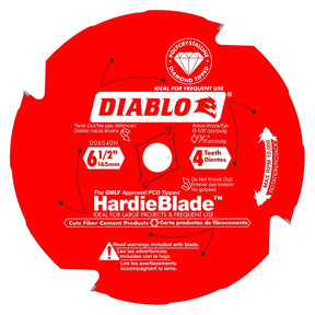 Diablo D0604DHA Circular Saw Blade, 6-1/2 in Dia, 5/8 in Arbor, 4-Teeth, Carbide Cutting Edge