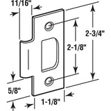 Defender Security E 2467 T-Strike Plate, 2-3/4 in L, 1-1/8 in W, Steel, Brass