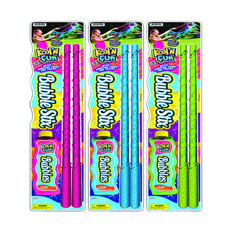 Ja-Ru Kool'N Fun Bubble Set with Wand Assorted 3 pc, Pack of 6