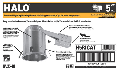 Halo H5RICAT Recessed Housing, 5 in Dia Recessed Can, Aluminum, Pack of 6