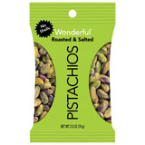 Wonderful No Shell Roasted/Salted Pistachios 2.5 oz Pegged, Pack of 8