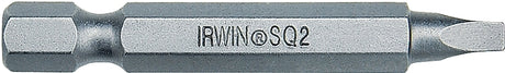 Irwin 93231 Power Bit, #2 Drive, Square Recess Drive, 1/4 in Shank, Hex Shank, 3-1/2 in L, S2 Steel, 10/PK