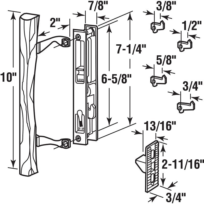 Prime-Line C 1032 Handleset, Aluminum/Wood