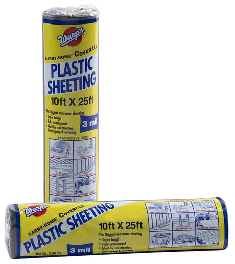 Carry-Home SP-3CH10-B Poly Film, 3 mil Thick, 25 ft L, 10 ft W, Black