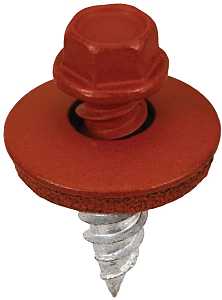 Acorn International SW-SS1234BR250 Stitch Screw, #12 Thread, High-Low Thread, Hex Drive, Barn Red, 250/BAG