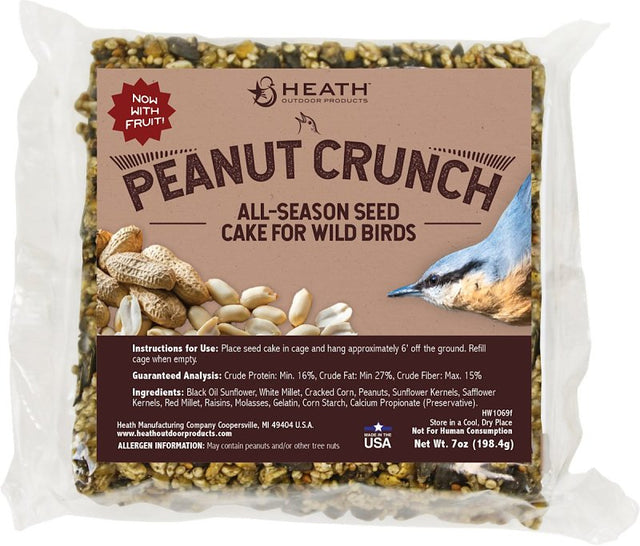 Heath SC-16 Black Oil Sunflower Seed Cake, 14 oz, Crunchy, Peanut