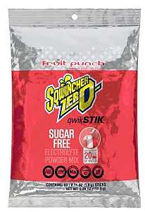 Sqwincher Qwik Stik ZERO Series 159060102 Drink Mix, Sugar-Free, Fruit Punch, 0.11 oz Stick, Pack of 10