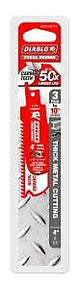 Diablo DS0408CF3 Series Reciprocating Saw Blade, Applicable Materials: Metal, 4 in L, 8 TPI, Carbide Cutting Edge, 3/PK