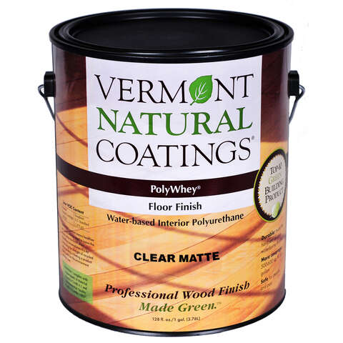 Vermont Natural Coatings PolyWhey Matte Clear Water-Based Floor Finish 1 gal, Pack of 4