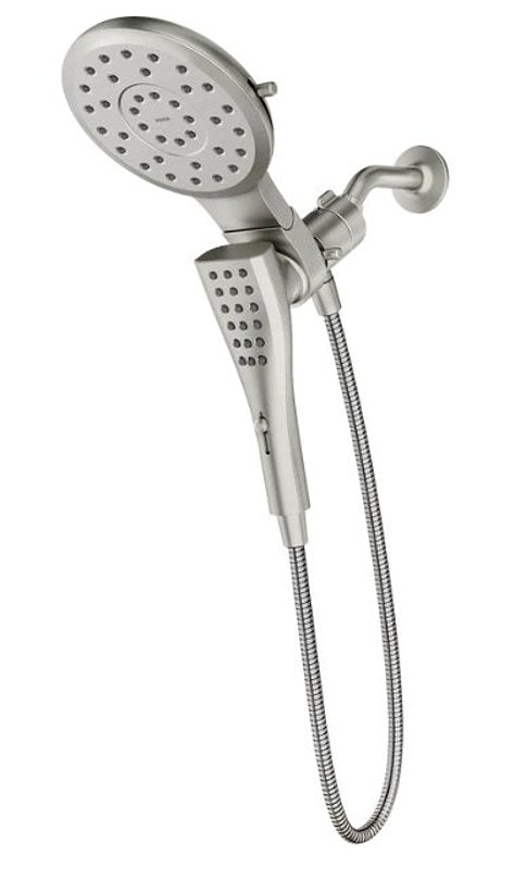 Moen Verso Series 220C2EPSRN Combination Shower, Round, 1/2 in Connection, IPS, 1.75 gpm, 8-Spray Function, 7 in Dia
