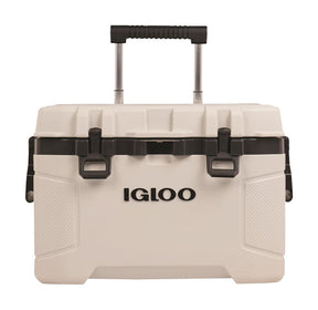 Igloo Trailmate Series 0034940 Wheeled Cool Box, 52 qt Cooler, Plastic, Bone, 5 day Ice Retention