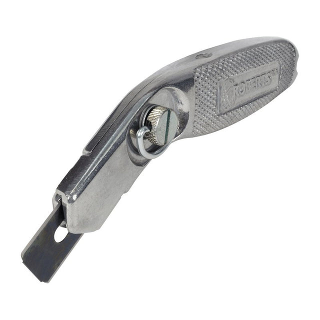 Roberts 10-215 Razor Blade Knife, 1-3/4 in W Blade, Carbon Steel Blade, Checkered Handle, Aluminum Handle