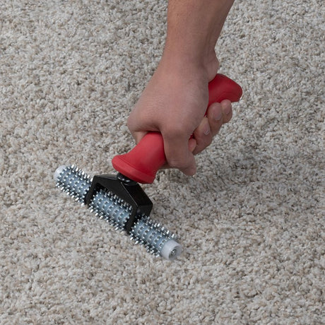 Roberts 10-169 Star Wheel Carpet Seam Roller, 4 in Dia Roller, Steel Roller, Soft-Grip Handle, Rubber Handle