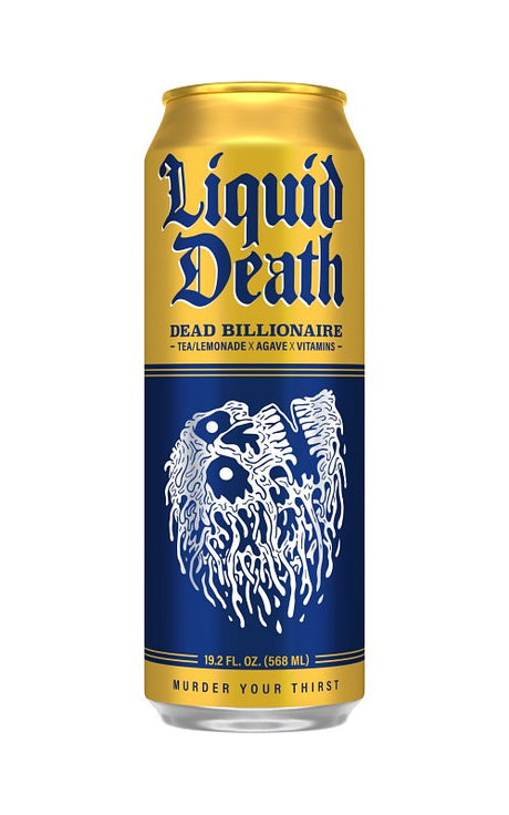 Liquid Death 1700635 Iced Tea, Dead Billionaire, 19.2 oz Can, Pack of 12