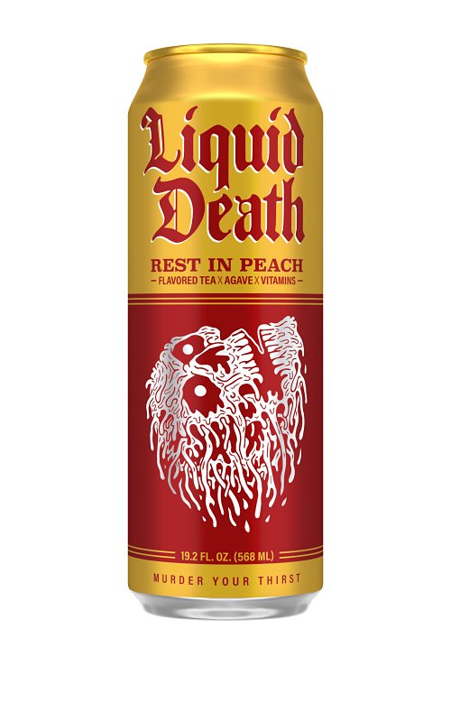 Liquid Death 1700611 Iced Tea, Rest in Peace, 19.2 oz Can, Pack of 12