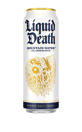 Liquid Death 1700079 Mountain Water, 19.2 oz Can, Pack of 24