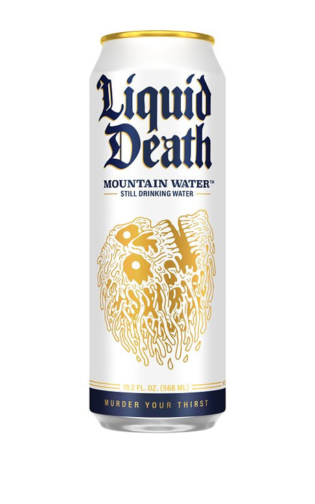Liquid Death 1700079 Mountain Water, 19.2 oz Can, Pack of 24