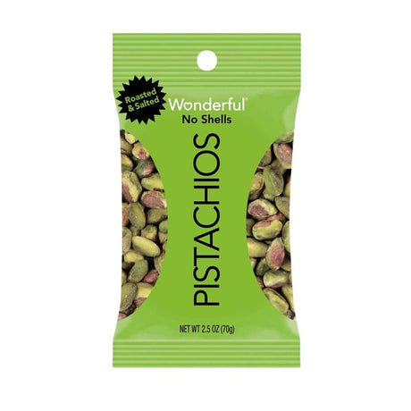 Wonderful PISTACHIOS 91013 Roasted Pistachios, Roasted, Salted, 2.5 oz, Pack of 8