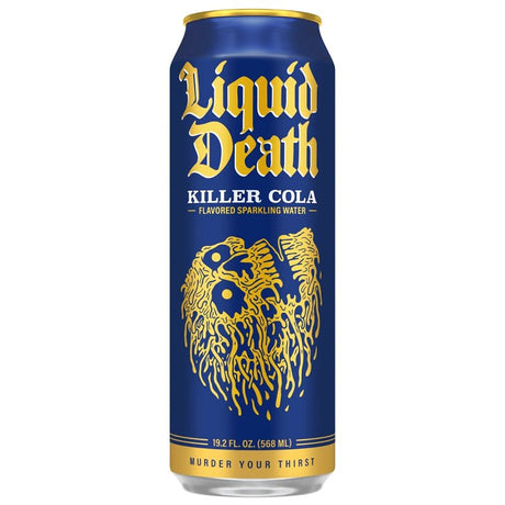 Liquid Death 1700220 Sparkling Water, Killer Cola, 19.2 oz Can, Pack of 24