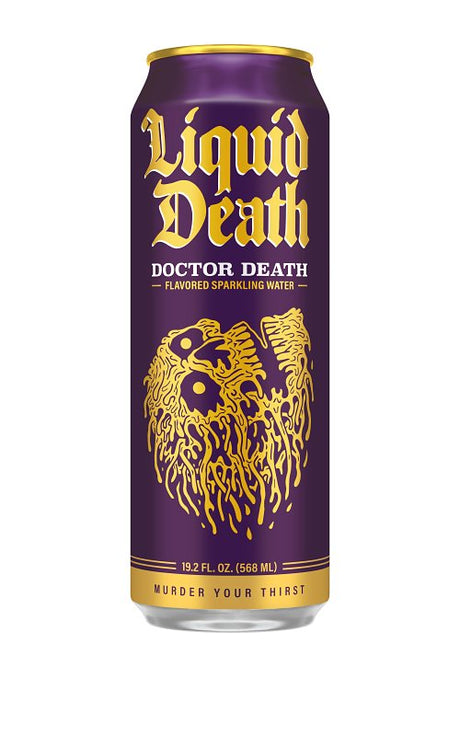 Liquid Death 1700237 Sparkling Water, Dr. Death, 19.2 oz Can, Pack of 24