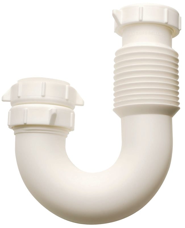 Plumb Pak PP812-55 J-Bend, 1-1/2 in, Slip-Joint, Plastic, White