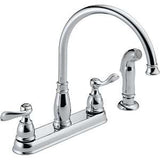 Delta Windemere Series 21996LF-SS Kitchen Faucet with Side Sprayer, 1.8 gpm, 2-Handle, Plastic, Stainless Steel