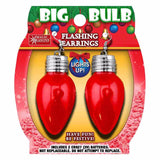 Magic Seasons Christmas Big Bulb Flashing Earrings Plastic 1 pk, Pack of 12