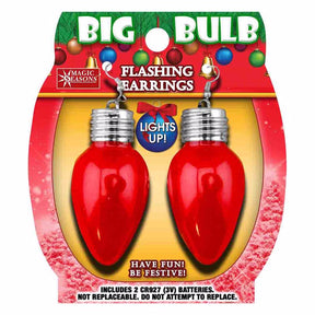Magic Seasons Christmas Big Bulb Flashing Earrings Plastic 1 pk, Pack of 12