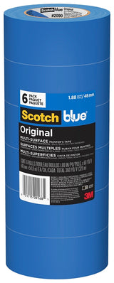 ScotchBlue 2090-48A-CP Painter's Tape, 5 mil Thick, 60 yd L, 1.88 in W, Crepe Paper Backing, Blue