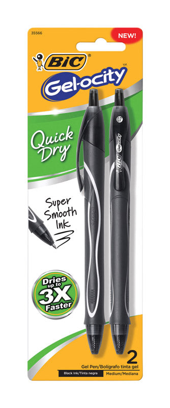 BIC Gel-ocity Black Retractable Gel Pen 2 pk, Pack of 6