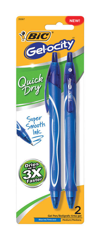 BIC Gel-ocity Blue Retractable Gel Pen 2 pk, Pack of 6