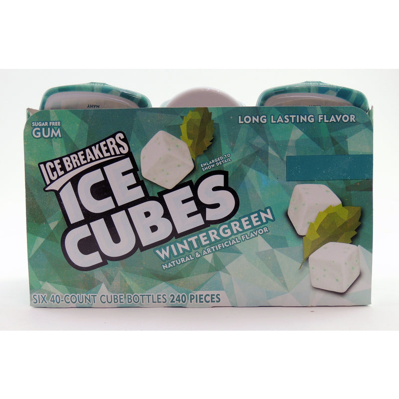 Ice Breakers Ice Cubes Sugar Free Wintergreen Chewing Gum 1 pk 40 pc, Pack of 6
