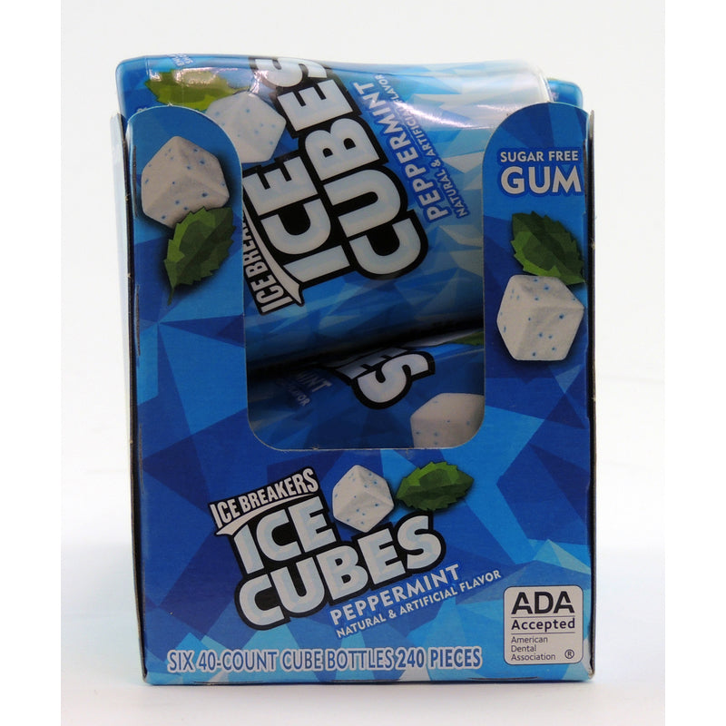 Ice Breakers Ice Cubes Sugar Free Peppermint Chewing Gum 40, Pack of 6