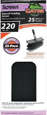 Gator SilicaCut 3300 Sanding Screen, 11 in L, 4-3/8 in W, 220 Grit, Very Fine, Silicon Carbide Abrasive, 1-Sheet