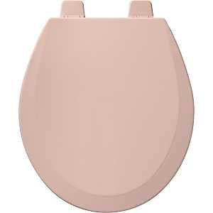 Bemis 500PRO-063 Toilet Seat, 16.8 in L, 14-3/8 in W, 1-7/8 in H, Round, Wood, Pink
